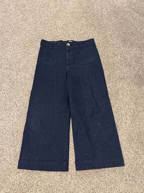 Anthropologie Maeve The Colette Sparkle Denim Cropped Wide-Leg Jeans